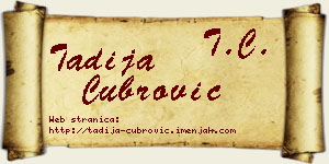 Tadija Čubrović vizit kartica
